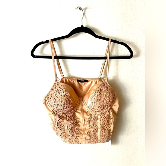 NWT Blashe Womens XL Blush Wire Light Padding Lace Corset Bra - Picture 1 of 6